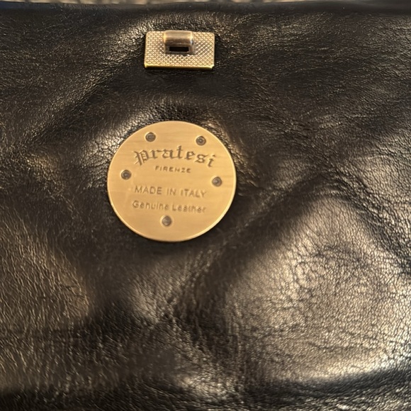 Pratesi Firenze Italian quilted black leather should bag NWT - Picture 3 of 15